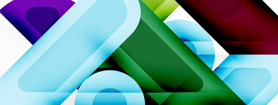 Square and circle minimal abstract background. Vector illustration for wallpaper Stock Illustration