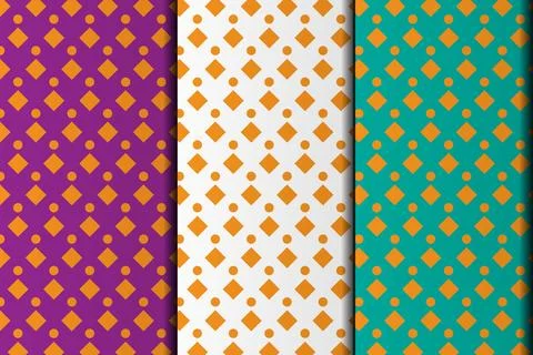 Square and circle style vector eps seamless pattern design. Stock Illustration