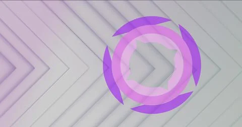 Square and circles shape design spinning against triangles on white background Stock Illustration