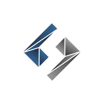 Square and geometric logo letter S flat style Stock Illustration