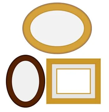 Square and oval frames Illustrazione stock