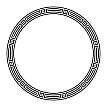 Square and rectangle pattern circle frame and decorative border Stockillustratie