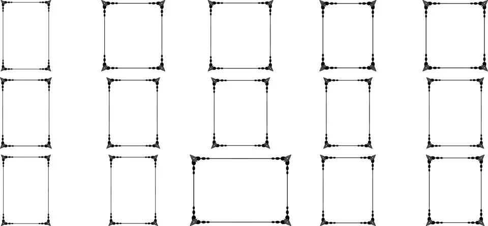 Square and Rectangular Frame set Outlines for Decoration and Display Stock Illustration