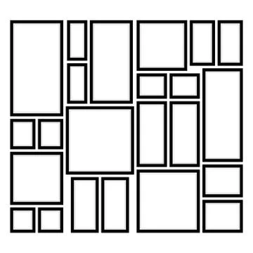 Square and Rectangular Frames on the Wall Stock Illustration