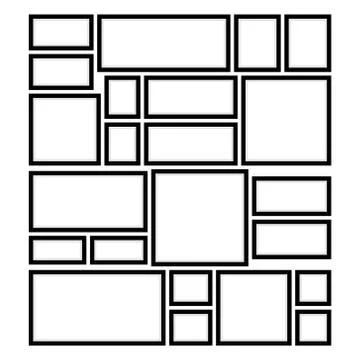 Square and Rectangular Frames on the Wall 스톡 일러스트