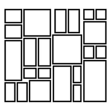 Square and Rectangular Frames on the Wall Stock Illustration