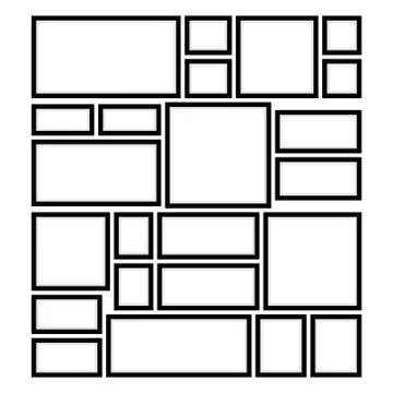 Square and Rectangular Frames on the Wall Stock Illustration