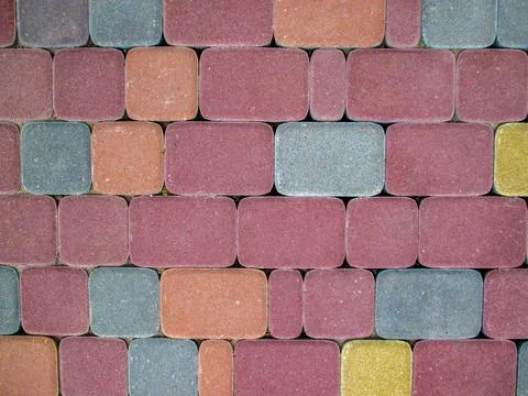 Square and rectangular paving slabs. Foto stock