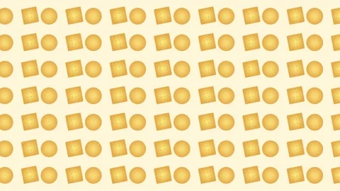 Square and Round Biscuit Shape Icon Background Pattern Stock Footage 318786300