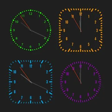 Square and round dials with arrows, vector illustration. イラスト素材
