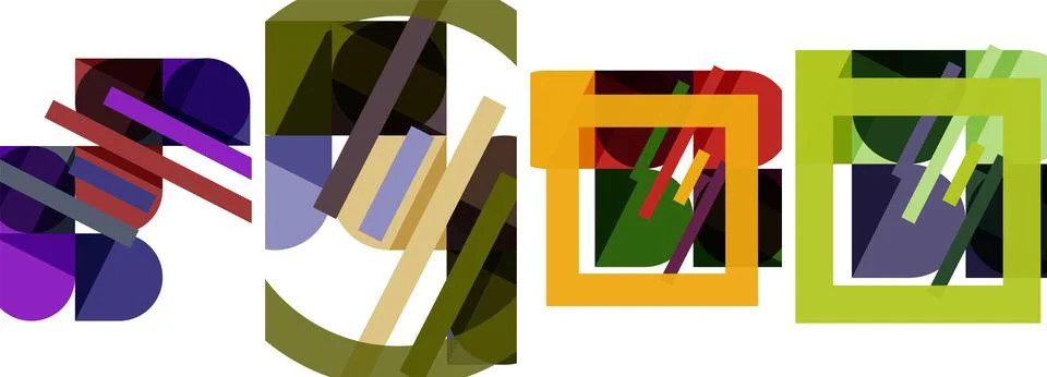 Square and round shape geometric poster set for wallpaper, business card, cover 스톡 일러스트