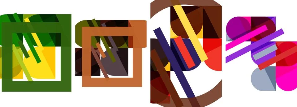 Square and round shape geometric poster set for wallpaper, business card, cover 스톡 일러스트