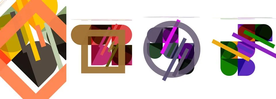 Square and round shape geometric poster set for wallpaper, business card, cover Stockillustratie