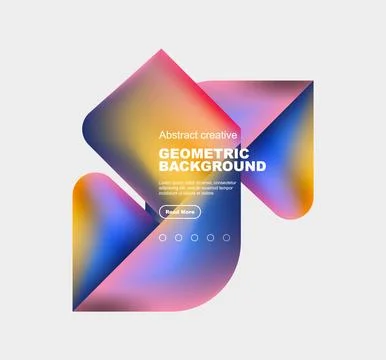 Square and triangle design with fluid gradients, abstract background Stock Illustration