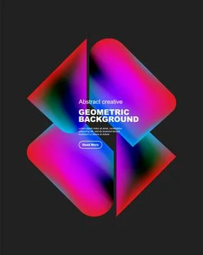 Square and triangle design with fluid gradients, abstract background 스톡 일러스트