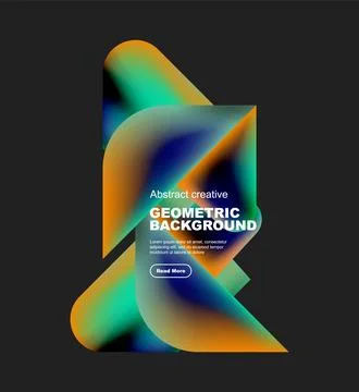 Square and triangle design with fluid gradients, abstract background Illustrazione stock