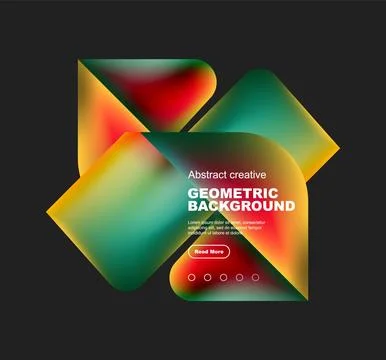Square and triangle design with fluid gradients, abstract background Illustrazione stock