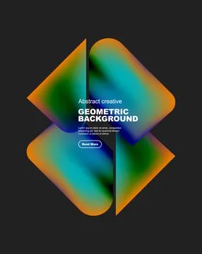 Square and triangle design with fluid gradients, abstract background 스톡 일러스트