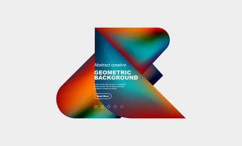 Square and triangle design with fluid gradients, abstract background Illustrazione stock