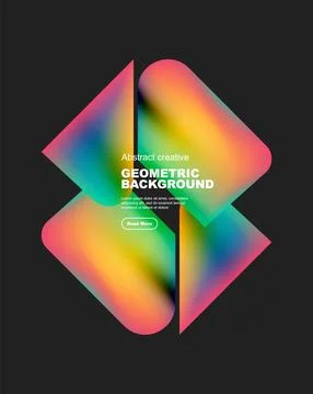 Square and triangle design with fluid gradients, abstract background 스톡 일러스트