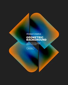 Square and triangle design with fluid gradients, abstract background Illustrazione stock