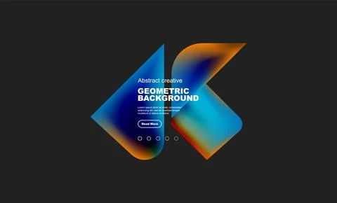 Square and triangle design with fluid gradients, abstract background Illustrazione stock