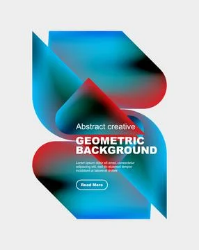 Square and triangle design with fluid gradients, abstract background Illustrazione stock