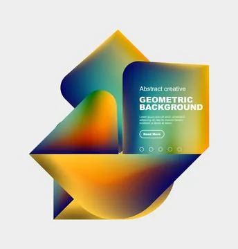 Square and triangle design with fluid gradients, abstract background Stock Illustration