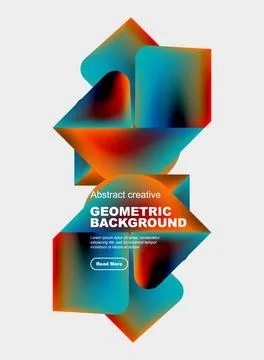 Square and triangle design with fluid gradients, abstract background Stockillustratie