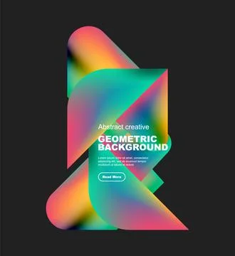 Square and triangle design with fluid gradients, abstract background Illustrazione stock
