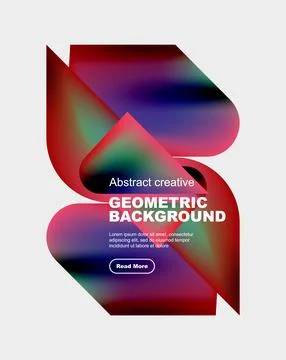 Square and triangle design with fluid gradients, abstract background Illustrazione stock