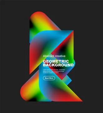 Square and triangle design with fluid gradients, abstract background Stock Illustration