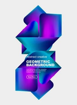 Square and triangle design with fluid gradients, abstract background 스톡 일러스트