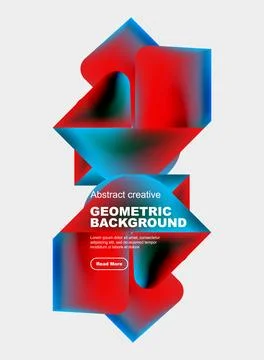 Square and triangle design with fluid gradients, abstract background Illustrazione stock