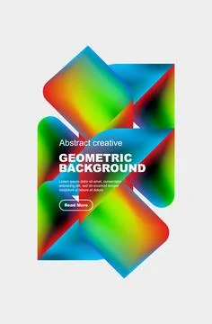 Square and triangle design with fluid gradients, abstract background Illustrazione stock
