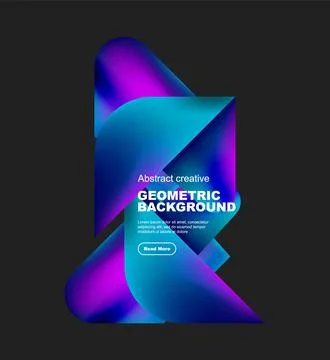 Square and triangle design with fluid gradients, abstract background Illustrazione stock