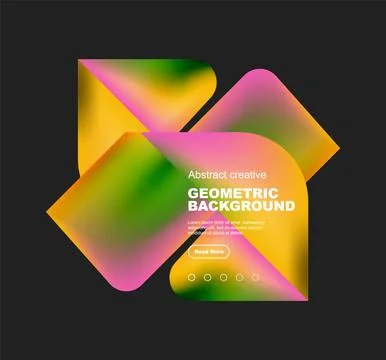Square and triangle design with fluid gradients, abstract background Illustrazione stock