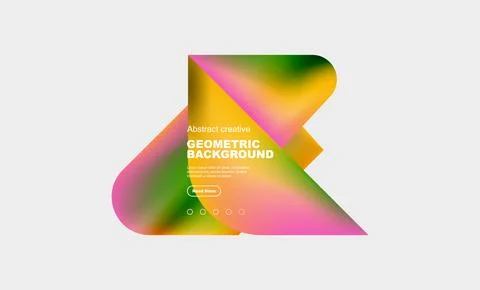 Square and triangle design with fluid gradients, abstract background Stock Illustration