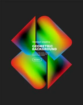 Square and triangle design with fluid gradients, abstract background Illustrazione stock