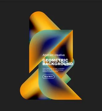 Square and triangle design with fluid gradients, abstract background Illustrazione stock