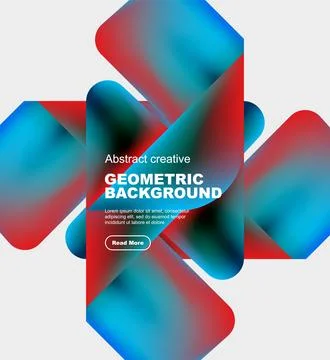 Square and triangle design with fluid gradients, abstract background Illustrazione stock