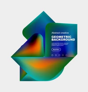 Square and triangle design with fluid gradients, abstract background Illustrazione stock