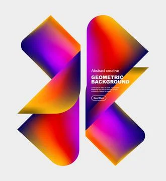 Square and triangle design with fluid gradients, abstract background Illustrazione stock