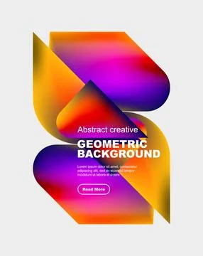 Square and triangle design with fluid gradients, abstract background 스톡 일러스트