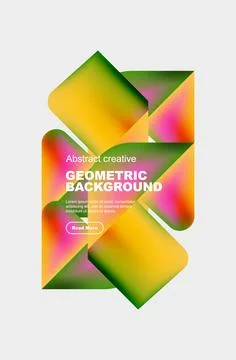 Square and triangle design with fluid gradients, abstract background 스톡 일러스트