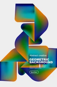 Square and triangle design with fluid gradients, abstract background 스톡 일러스트