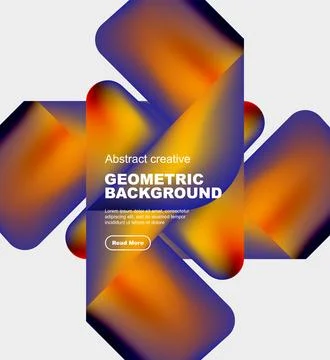 Square and triangle design with fluid gradients, abstract background Stock Illustration