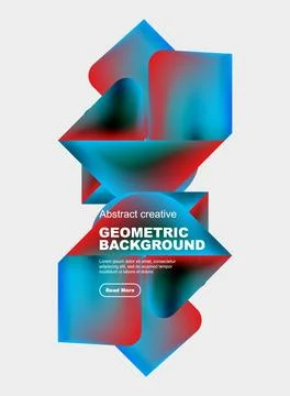 Square and triangle design with fluid gradients, abstract background Illustrazione stock