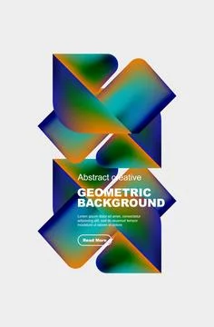 Square and triangle design with fluid gradients, abstract background 스톡 일러스트