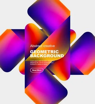 Square and triangle design with fluid gradients, abstract background Illustrazione stock